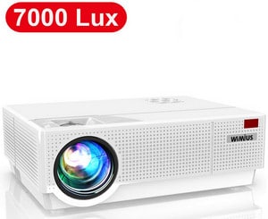 Vidéoprojecteur Full HD 1080p WiMiUS 7000 Lumens - Support 4K, Correction Trapèze 4D ±50°, Compatible Smartphone, Fire Stick, Xbox